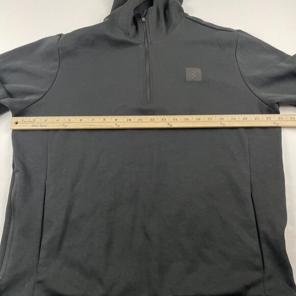 Adidas Adicross 1/4 Zip Hoodie Sweatshirt Men’s L Side Zip Cotton Blend Black - Picture 4 of 12